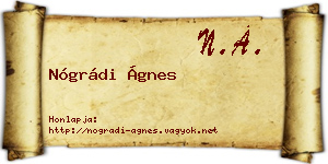 Nógrádi Ágnes névjegykártya